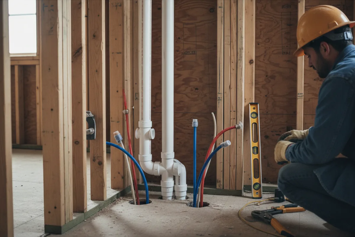 Drain and supply rough-in during Garbage Disposal Repair in Lotus