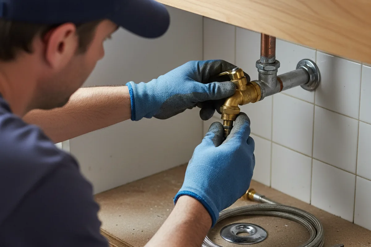 Shutoff valve and fitting work during Well Pump Repair in Lotus